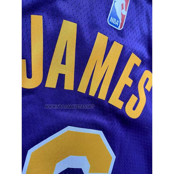 Camiseta Nino Los Angeles Lakers LeBron James NO 6 Statement Violeta